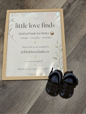 Rising Star Brown and Black Baby Walker Sandals